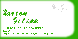 marton filipp business card