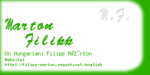 marton filipp business card